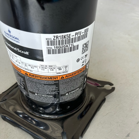 Copeland Scroll Compressor, Model Number: ZR18K5E-PFV-800 - Picture 7 of 10